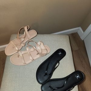 2 for one gladiator sandals and flip flops Size 9
